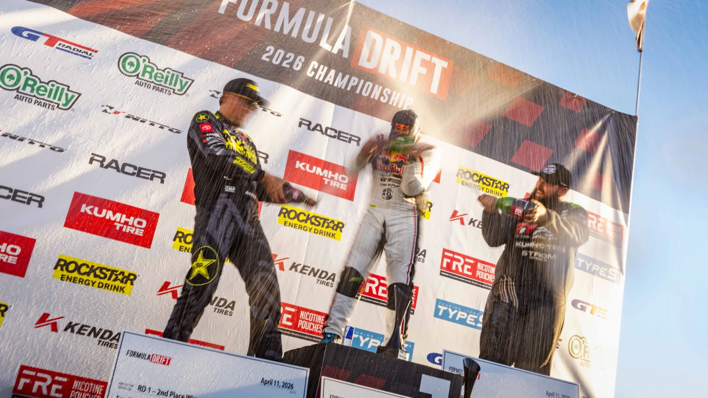 Formula Drift podium celebration
