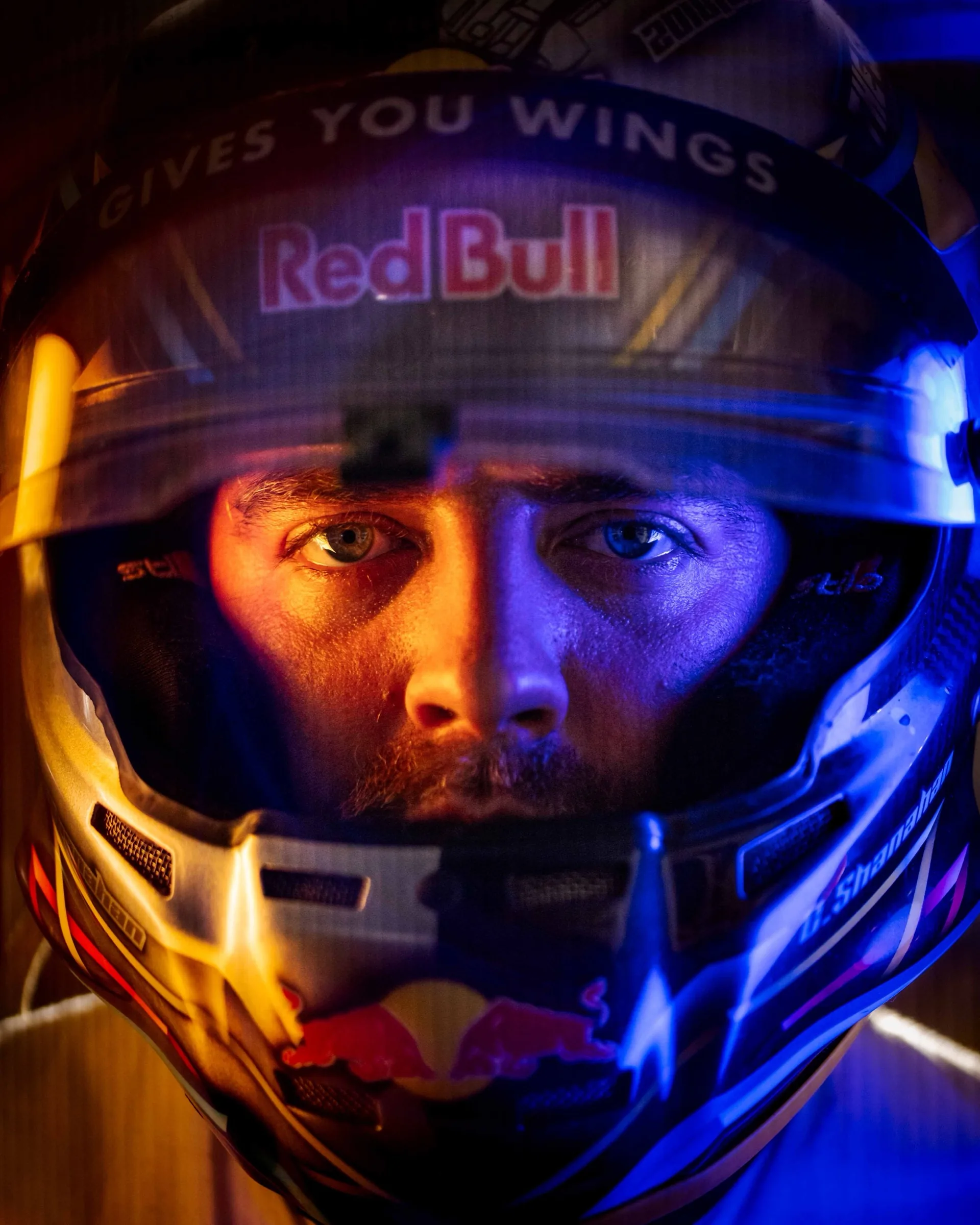 Helmet portrait and motorsport detail