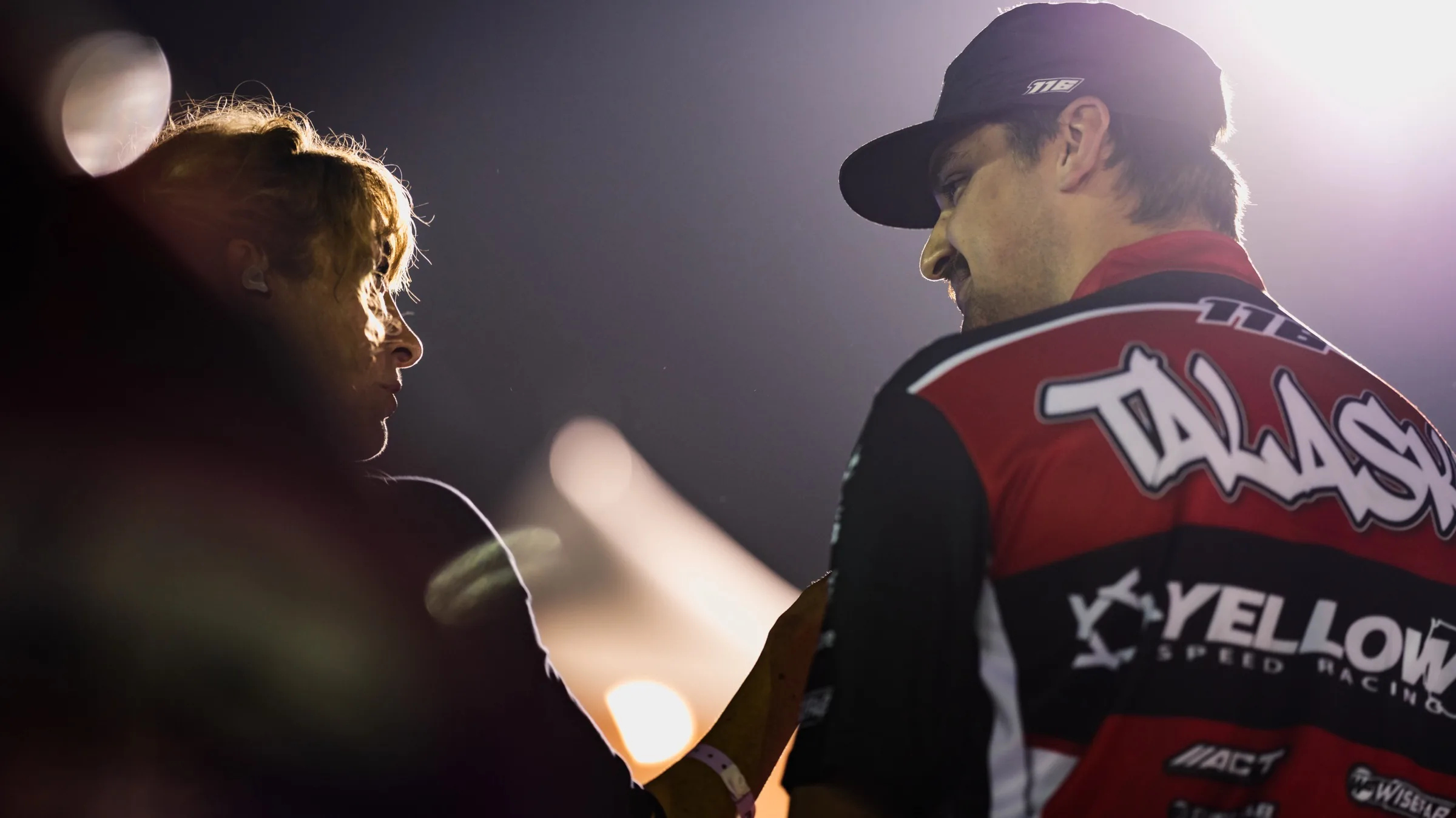 Backlit motorsport portrait