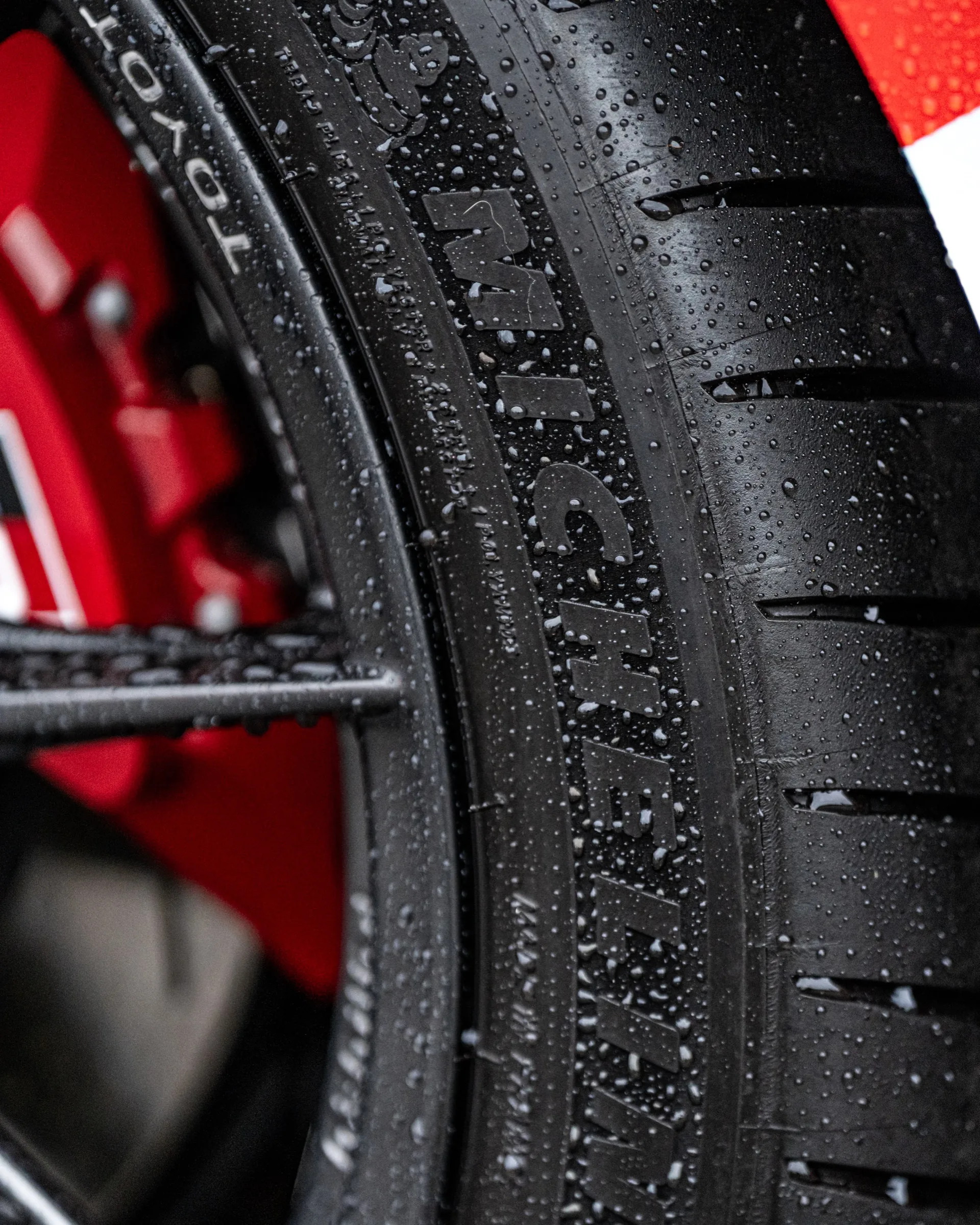 Wet performance tire detail